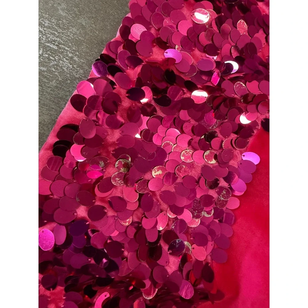 Hot Pink Sequin Christmas Tree Skirt 48